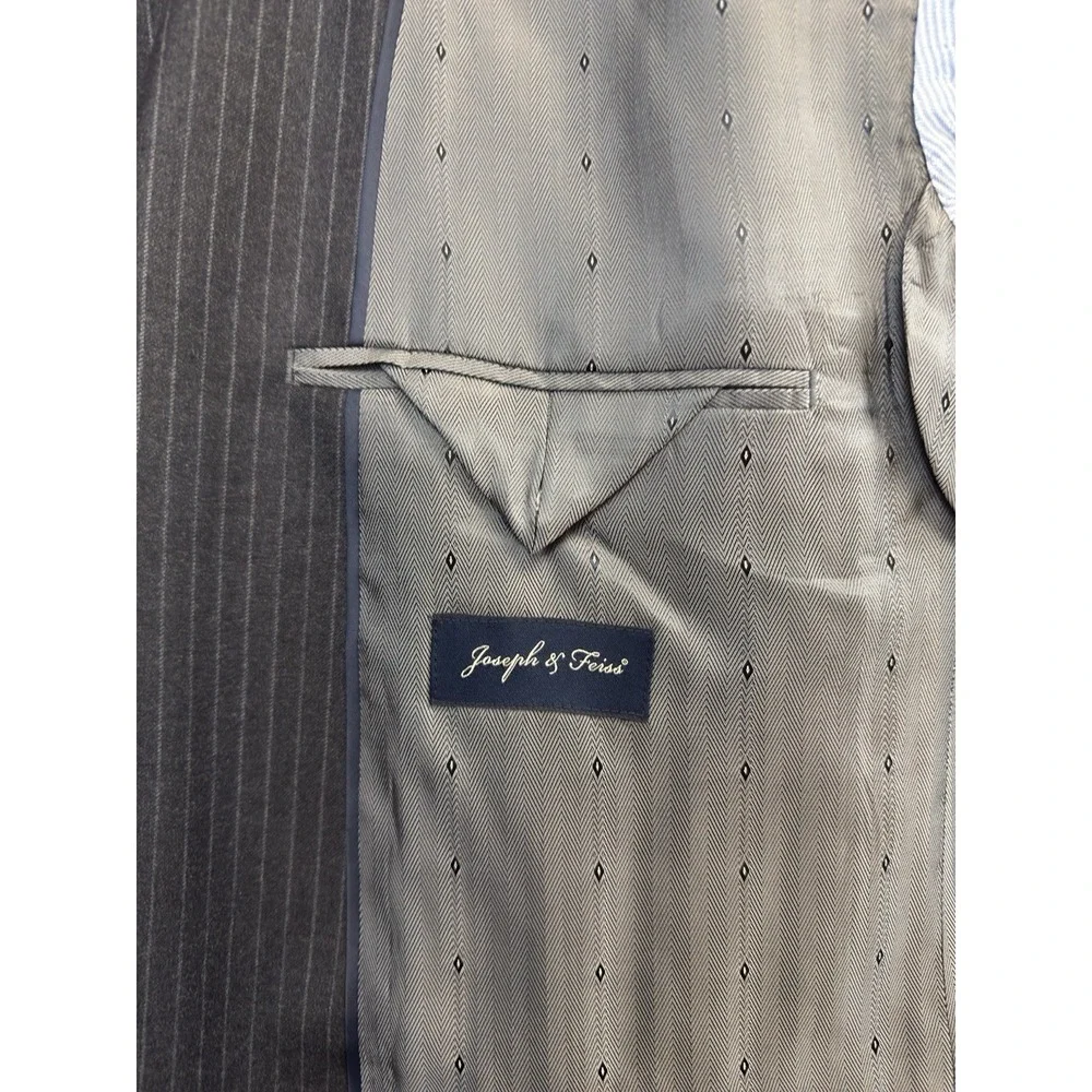 Joseph & Feiss Blazer Men's 44R Gray‎ Pinstripe 100% Wool Jacket